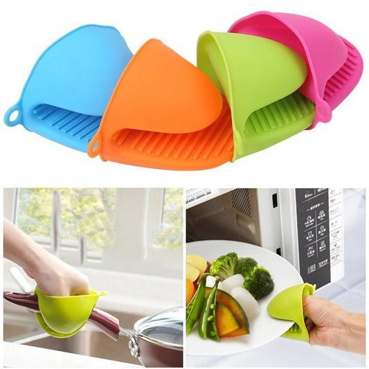 2 Pair(4PCS) Silicone Heat Resistant Pot Holder Gloves hot pot holders Non Stick Anti-slip Pot Bowel Holder