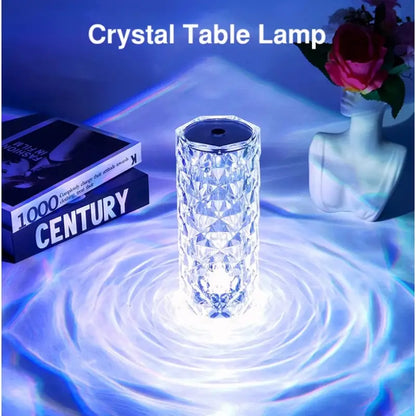 [Free Home Delivery] Rose Crystal Diamond Touch Lamp – 16 Colors Swap With Remote Control