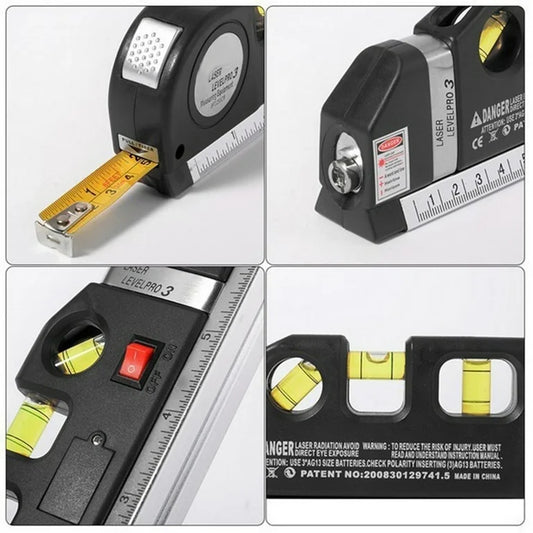 (Free Home Delivery) Professional 5-in-1 Laser Level with Ruler, Scale & Triple Spirit Level👌