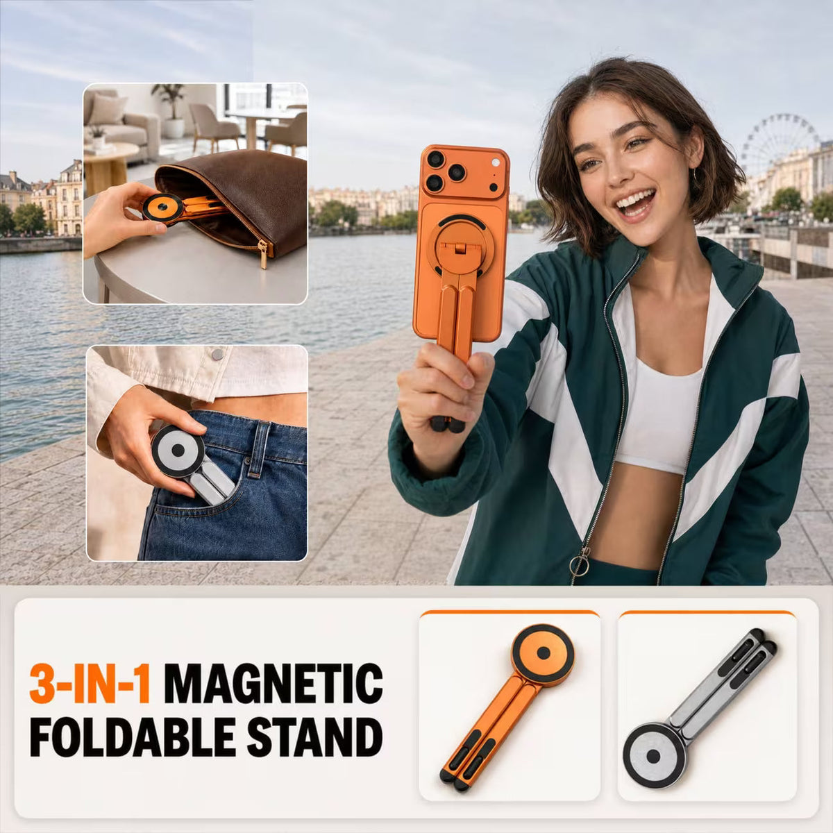 |FREE DELIVERY| 3 in 1 Magnetic Folding Stand for Laptops, Tablets, and Phones Tablet stand