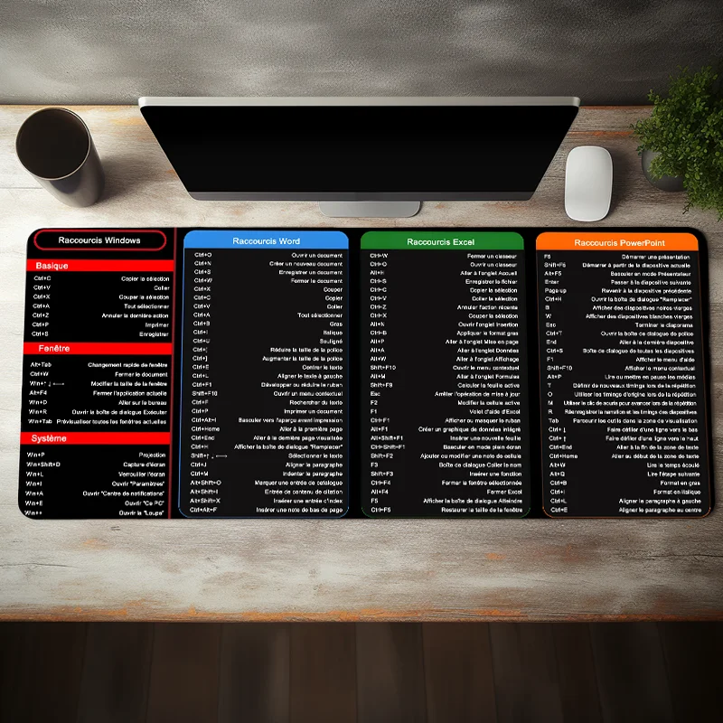 Anti-slip Keyboard Mouse Pad with Shortcut Key Patterns