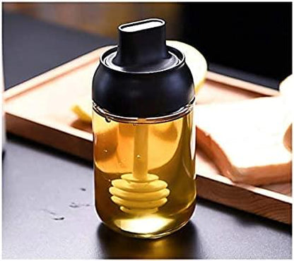250ml Kitchen Condiment Jar  Glass Seasoning Bottle With Honey Brush