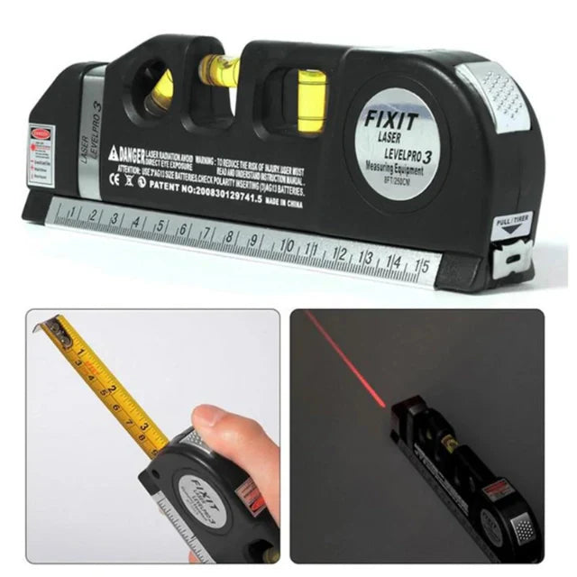 (Free Home Delivery) Professional 5-in-1 Laser Level with Ruler, Scale & Triple Spirit Level👌
