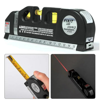 (Free Home Delivery) Professional 5-in-1 Laser Level with Ruler, Scale & Triple Spirit Level👌