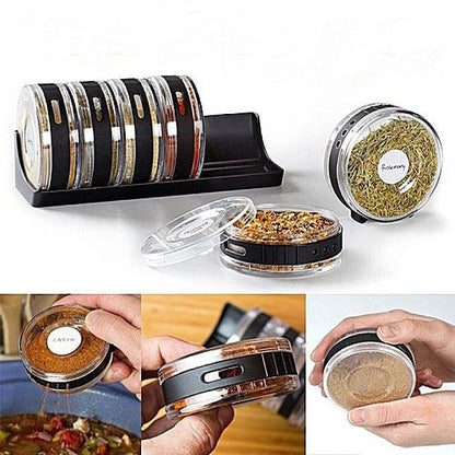 Cylinder Spice Rack Seasonings Tray-Set Of 6