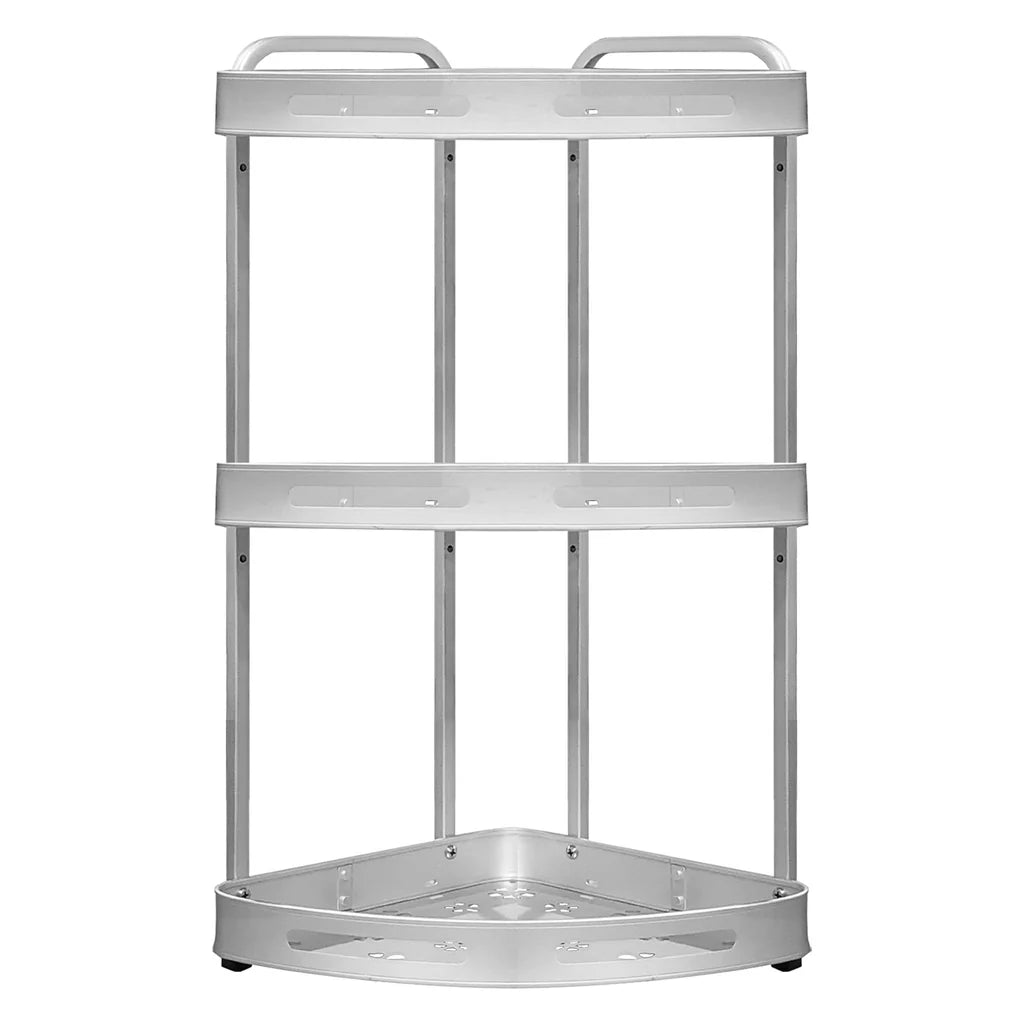 (Free Home Delivery) 3-Tier Aluminium Corner Bathroom Shelf