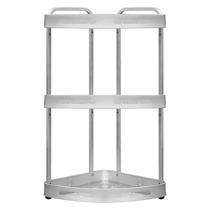 (Free Home Delivery) 3-Tier Aluminium Corner Bathroom Shelf