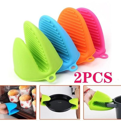 2 Pair(4PCS)  Silicone Heat Resistant Pot Holder Gloves hot pot holders Non Stick Anti-slip Pot Bowel Holder