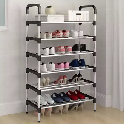 6 Layer shoe rack Tier Colored stainless steel Stackable shoe rack organizer