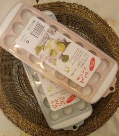 (Pack of 2) 21 Round Slots Diy Ice Cube Tray Summer Ice Mold Soft Silicone Ice Cream Tools