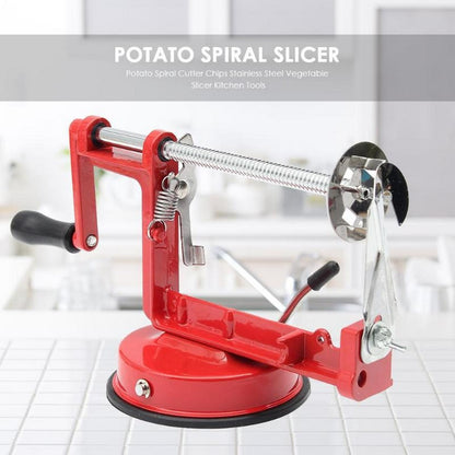 Twisted Potato Apple Slicer Spiral French Fry Cutter - Manual Vegetable Spiralis Machine Stainless Steel