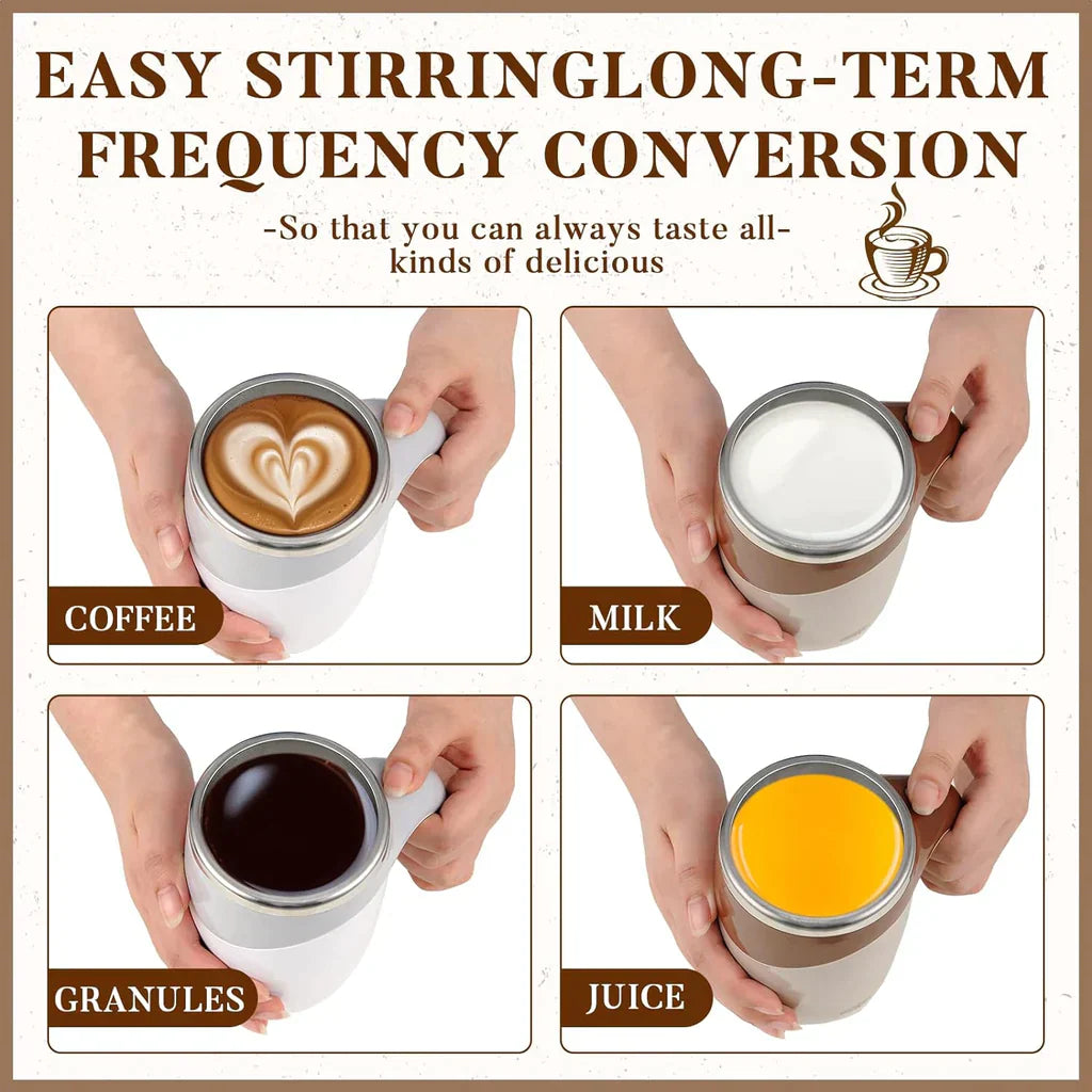 Stainless Steel Mixing Cup, Automatic Magnetic self Stirring Coffee Mug