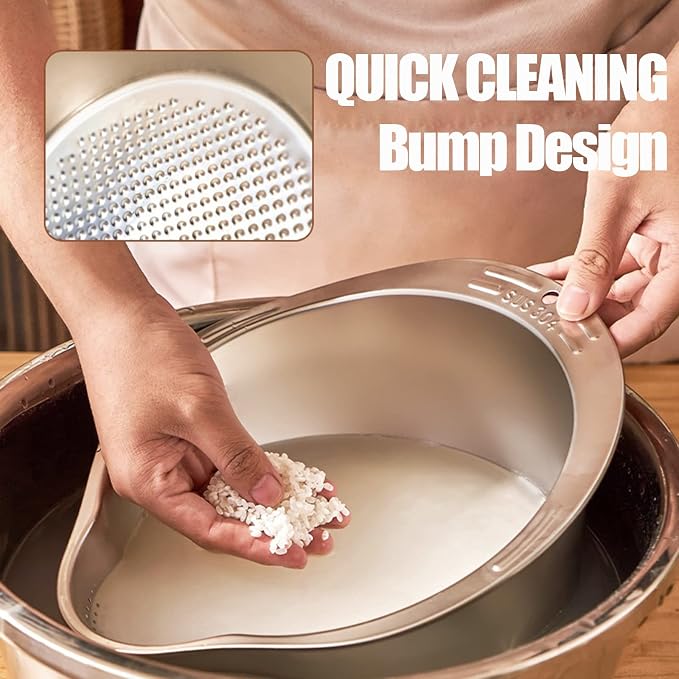 |FREE DELIVERY| Stainless Steel Rice Strainer Bowl