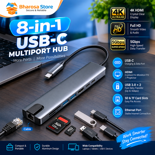|FREE DELIVERY| 8-in-1 USB-C Multiport Hub Adapter 🔌