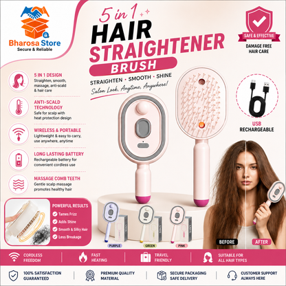 |Free Home Delivery| 5-in-1 Electric Mist Hair Brush