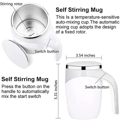 Stainless Steel Mixing Cup, Automatic Magnetic self Stirring Coffee Mug