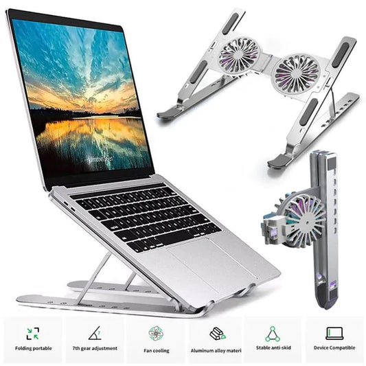 |FREE DELIVERY| Aluminum Alloy Laptop Stand with Dual Cooling Fans
