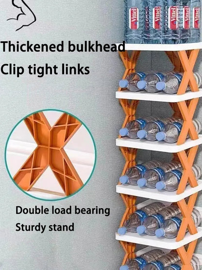 5 layer Folding Shoes Rack, Plastic Adjustable Shoe Rack