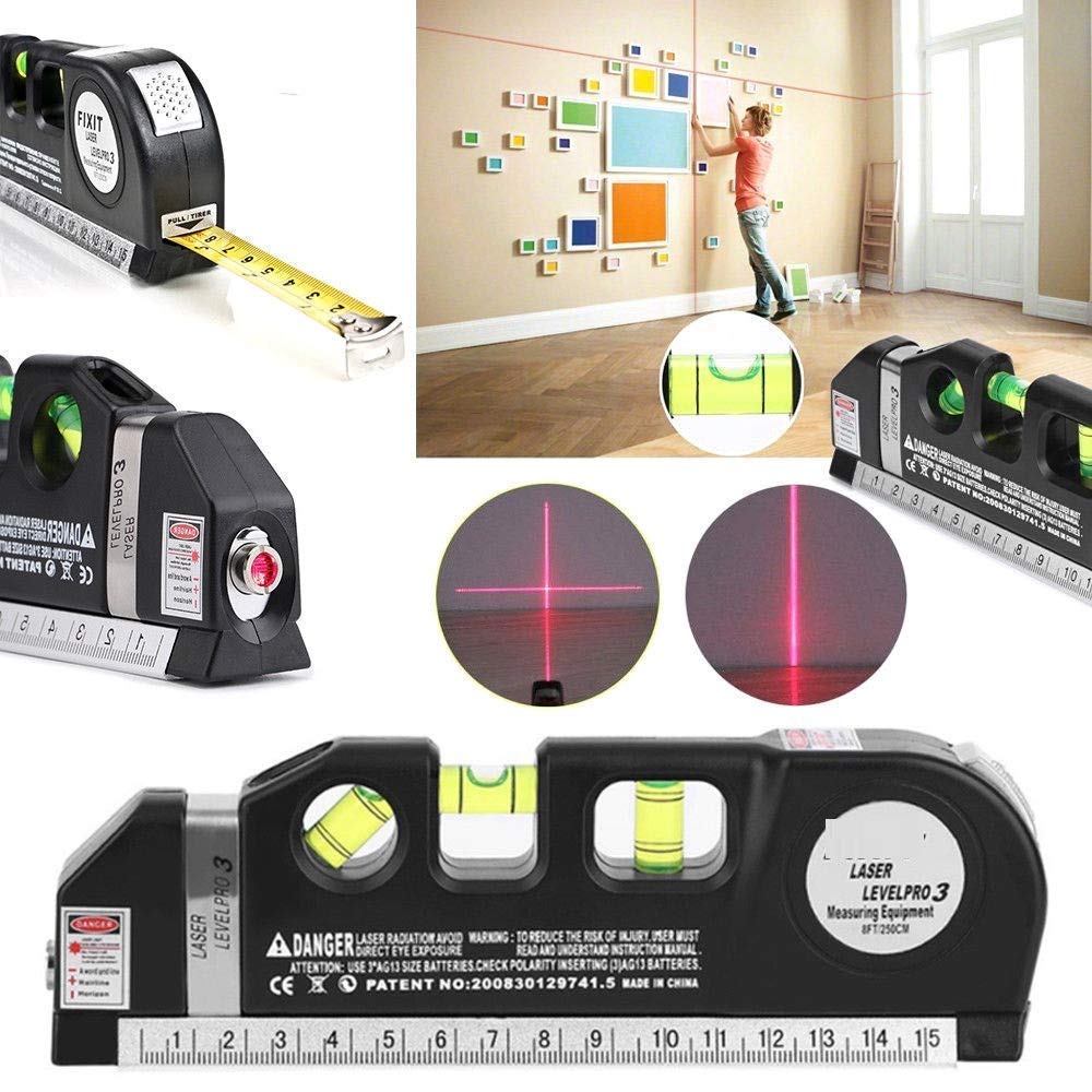(Free Home Delivery) Professional 5-in-1 Laser Level with Ruler, Scale & Triple Spirit Level👌