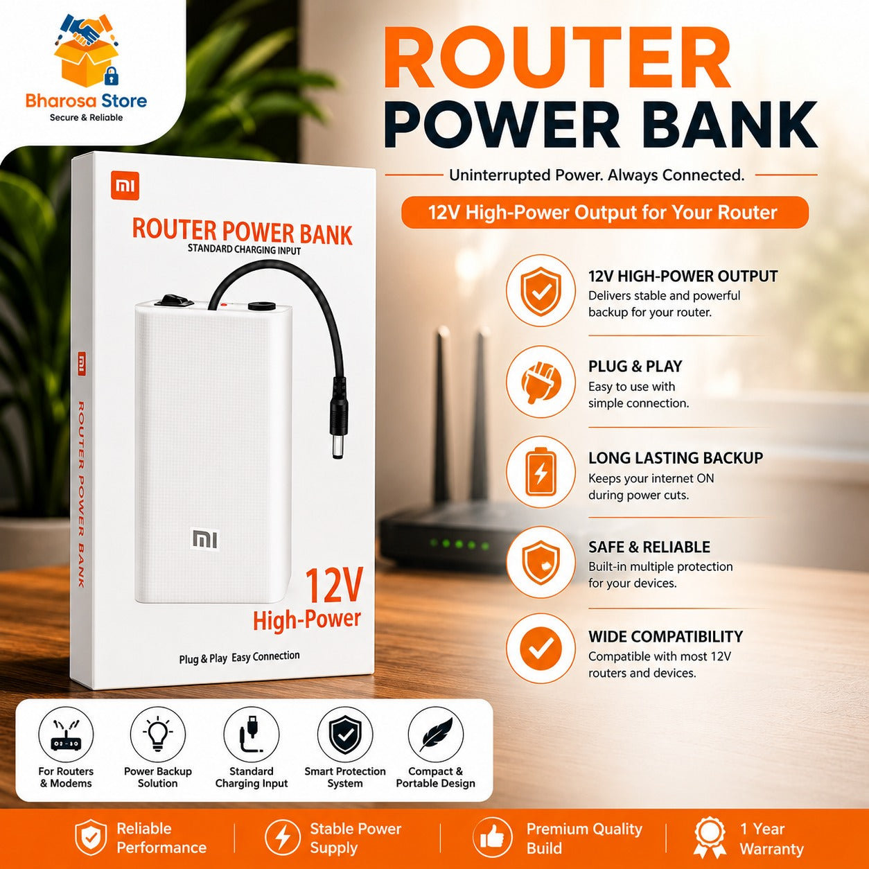 WiFi Router UPS Power Bank 12 Volts (FREE HOME DELIVERY)