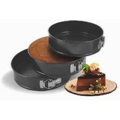 3 Pcs Set Round Shape Cake Pan Mould Teflon Non Stick Baking Can be Used in Microwave Oven Lockable Springform