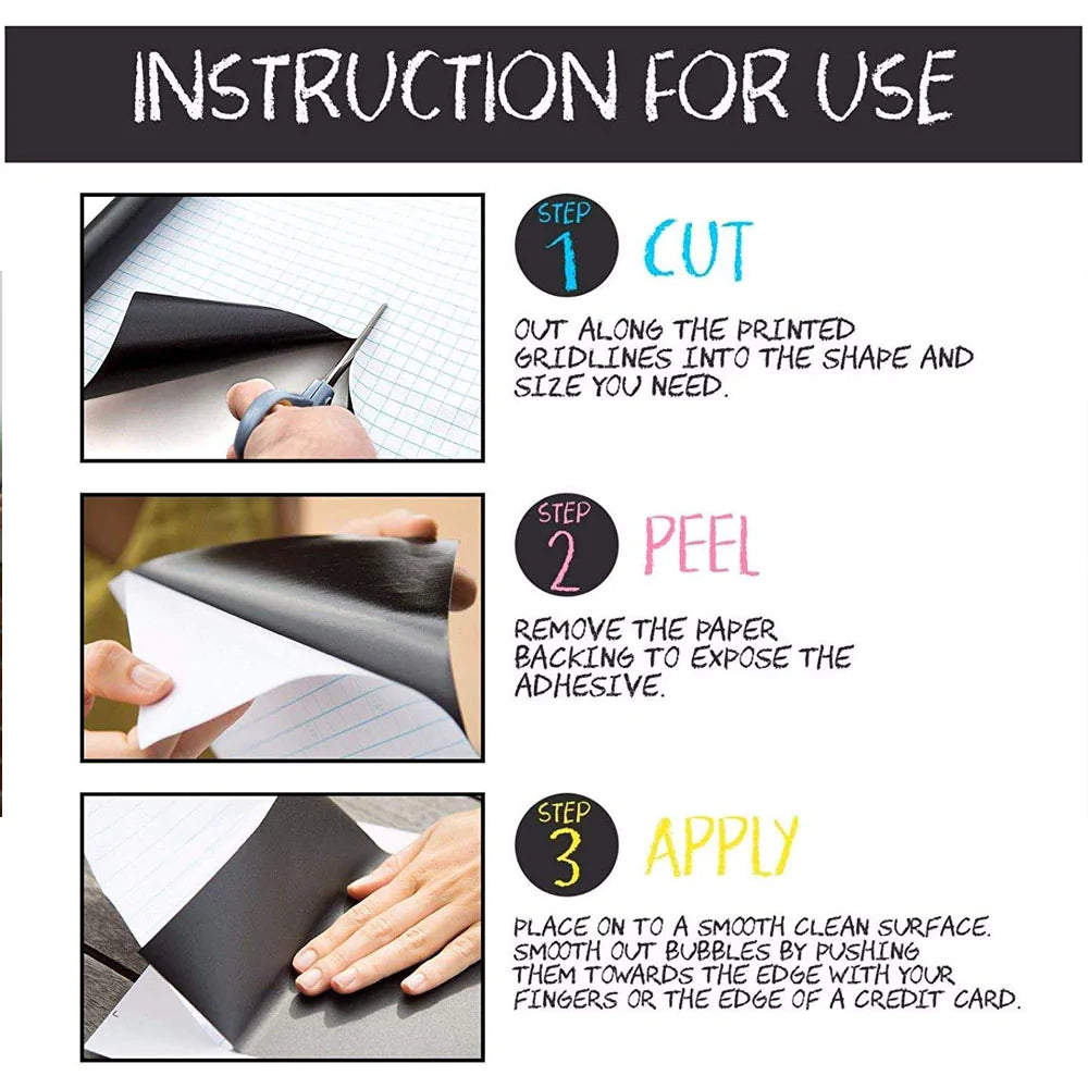 DIY Large Chalkboard Sticker Paper - Black Board Wall Adhesive Contact Paper Roll - 1.5x4Feet - Black( Free home delivery)