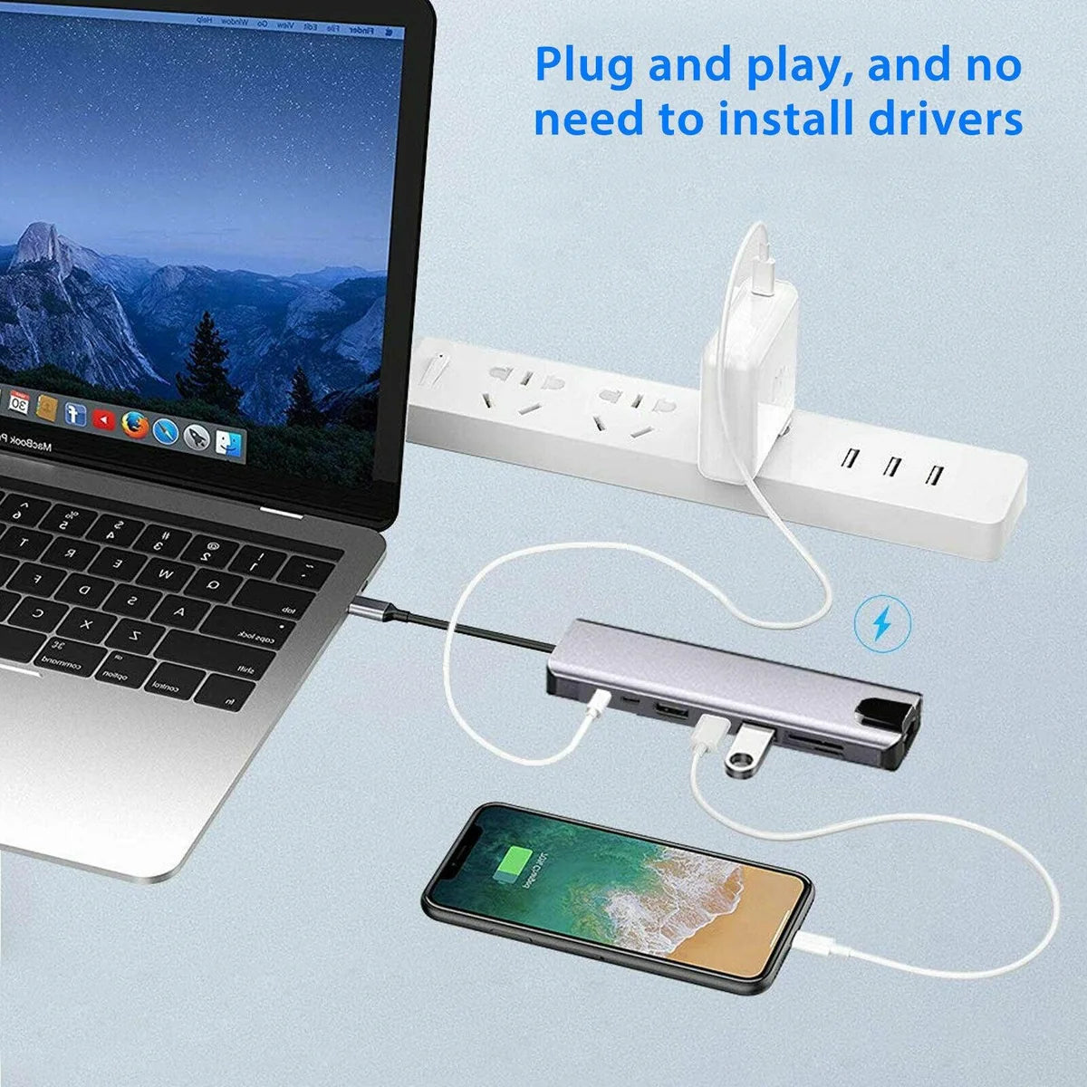 |FREE DELIVERY| 8-in-1 USB-C Multiport Hub Adapter 🔌